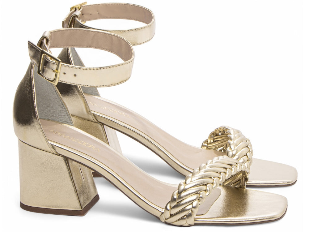 Sandália Salto Bloco Grosso Baixo Numeração Especial Tamanho Grande Ar