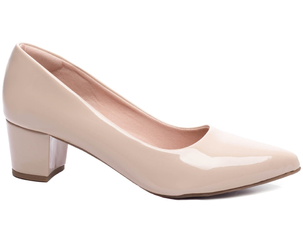 Sapato Scarpin Salto Bloco Grosso Baixo