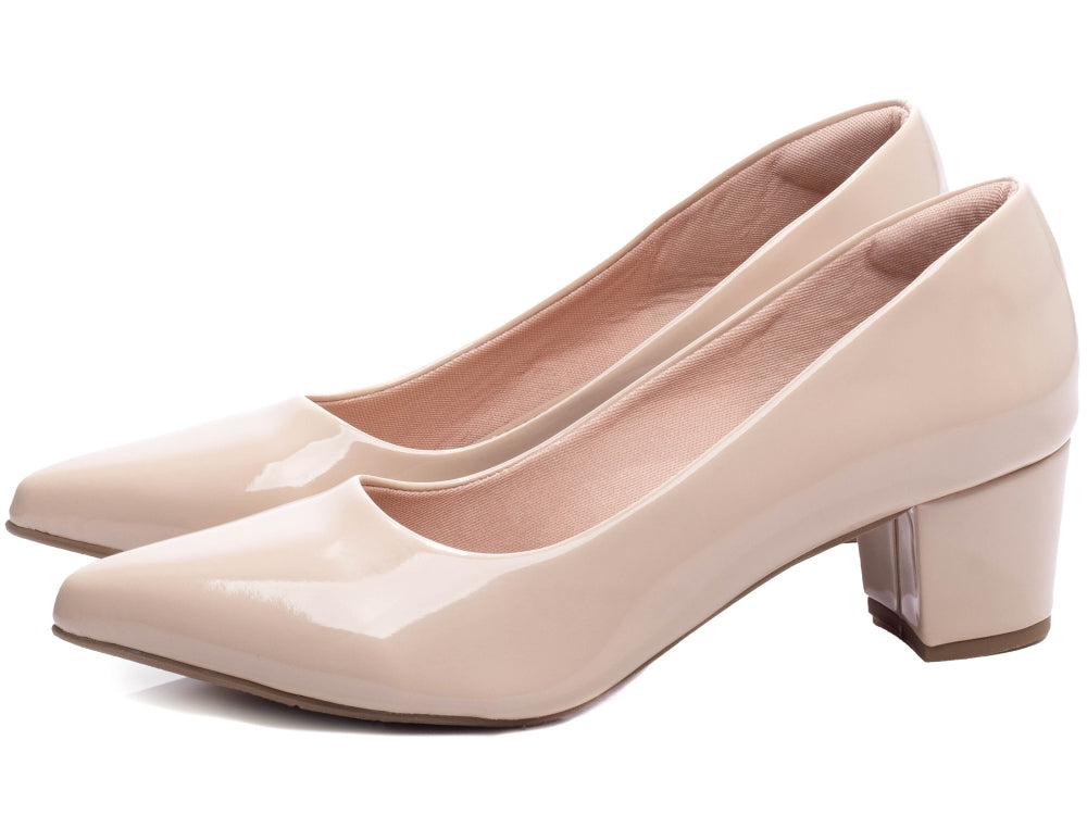 Sapato Scarpin Salto Bloco Grosso Baixo