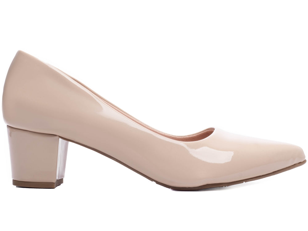 Sapato Scarpin Salto Bloco Grosso Baixo