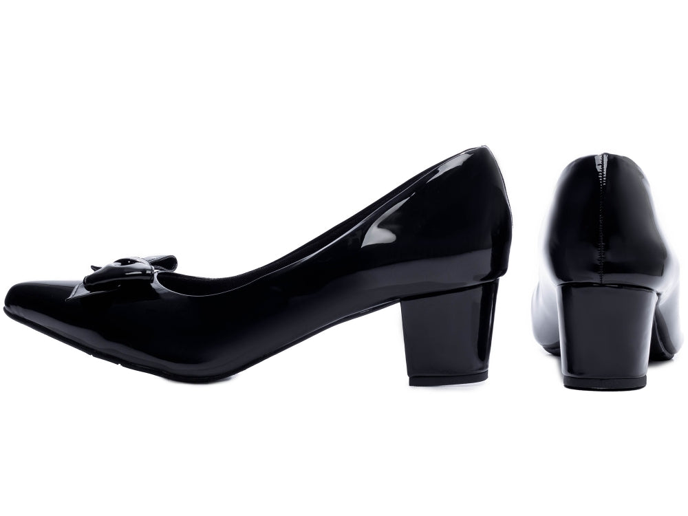 Sapato Scarpin Salto Bloco Grosso Baixo