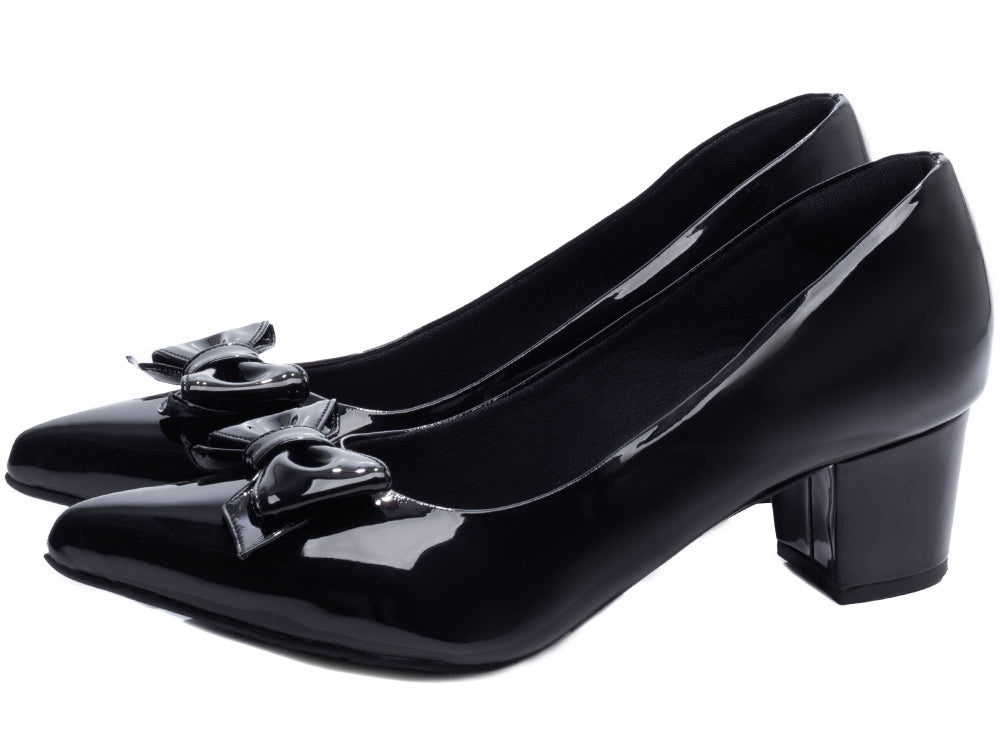Sapato Scarpin Salto Bloco Grosso Baixo