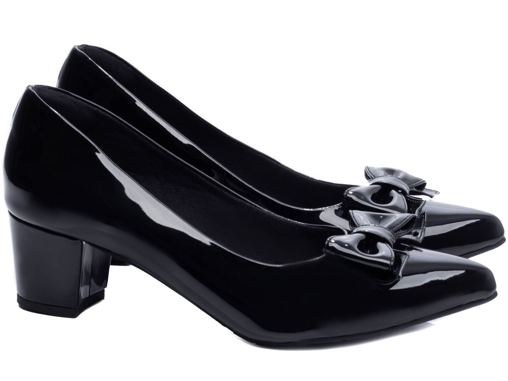 Sapato Scarpin Salto Bloco Grosso Baixo