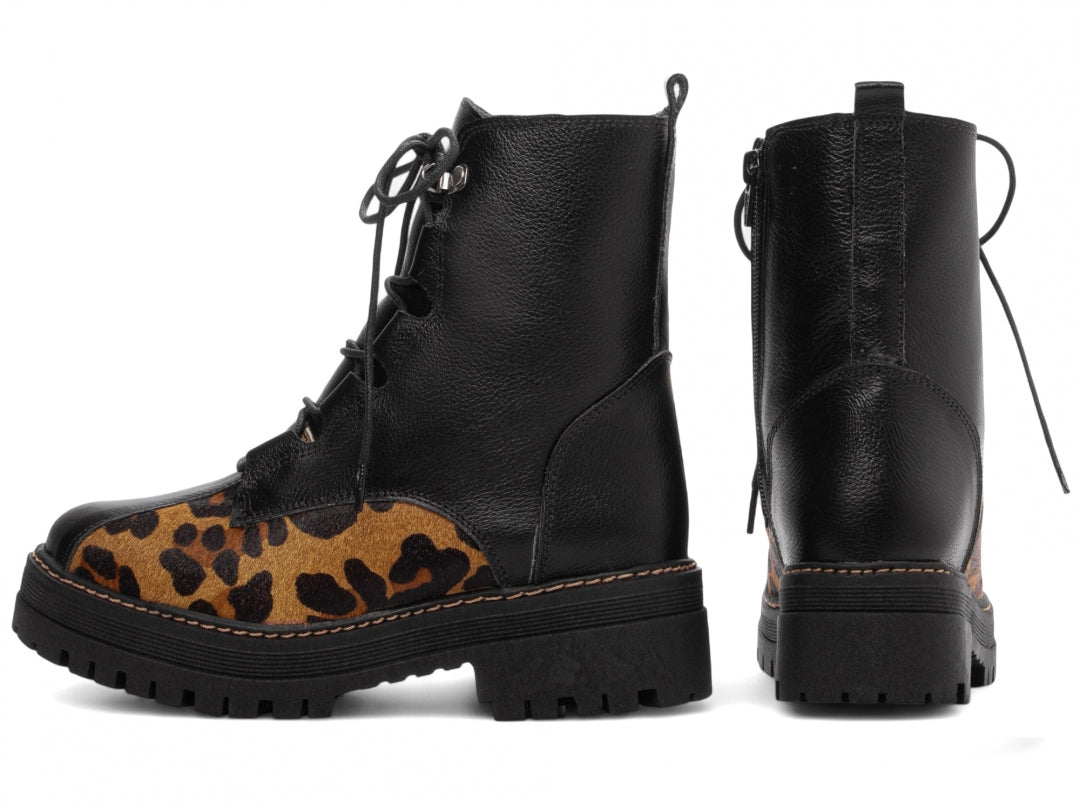 Bota Coturno Sola Tratorada Couro