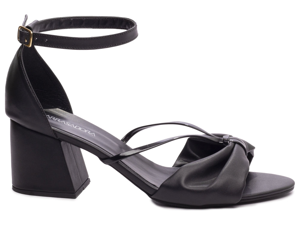 Sandália Salto Bloco Grosso Baixo Arrasadora