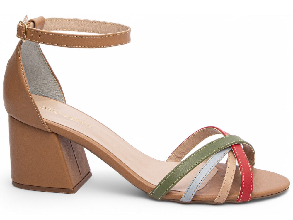 Sandália Salto Bloco Grosso Baixo Numeração Especial