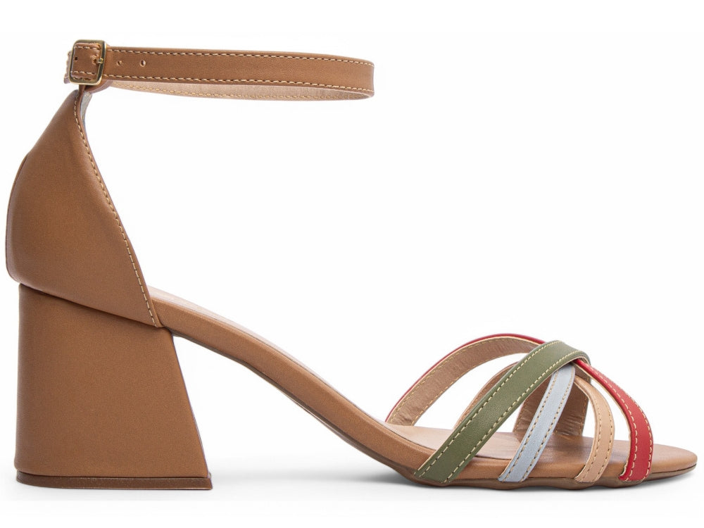 Sandália Salto Bloco Grosso Baixo Numeração Especial