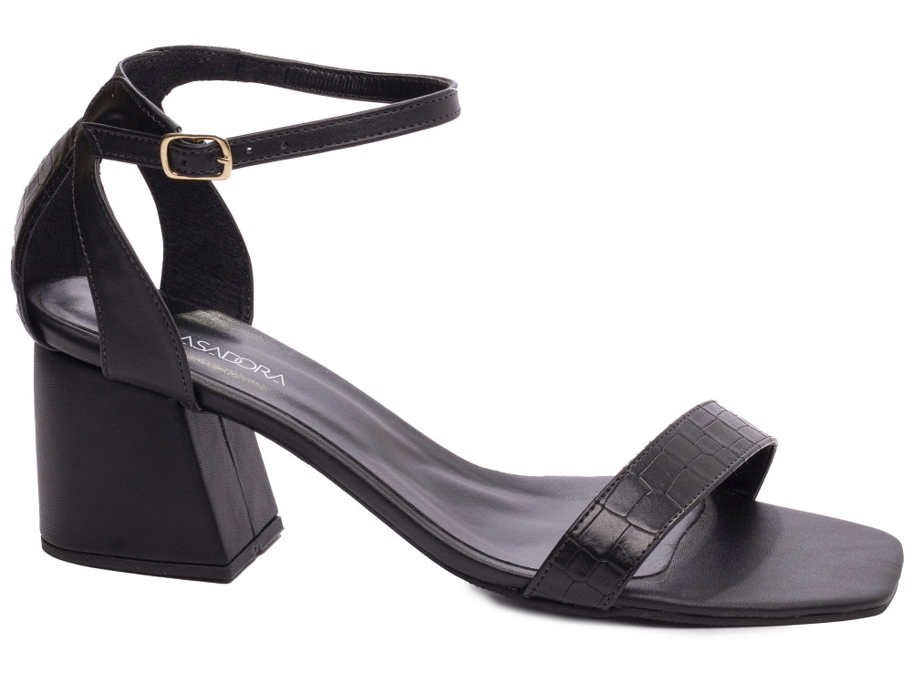 Sandália Salto Bloco Grosso Baixo Arrasadora