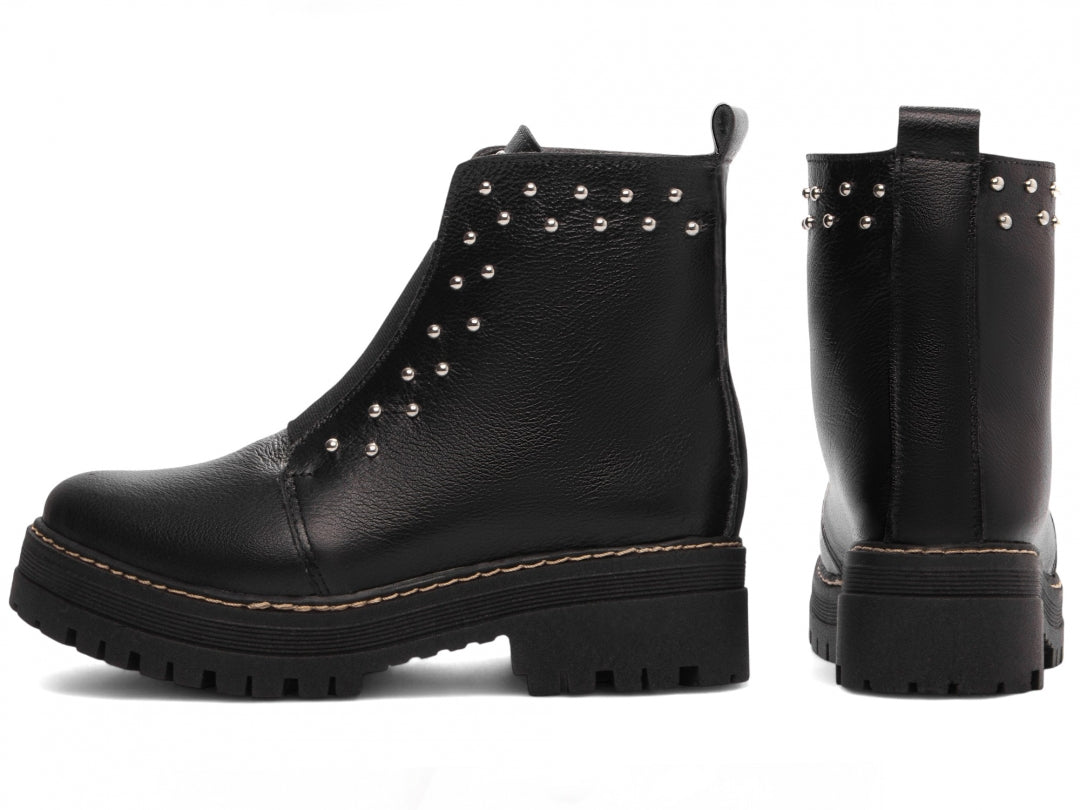 Bota Coturno Sola Tratorada Couro