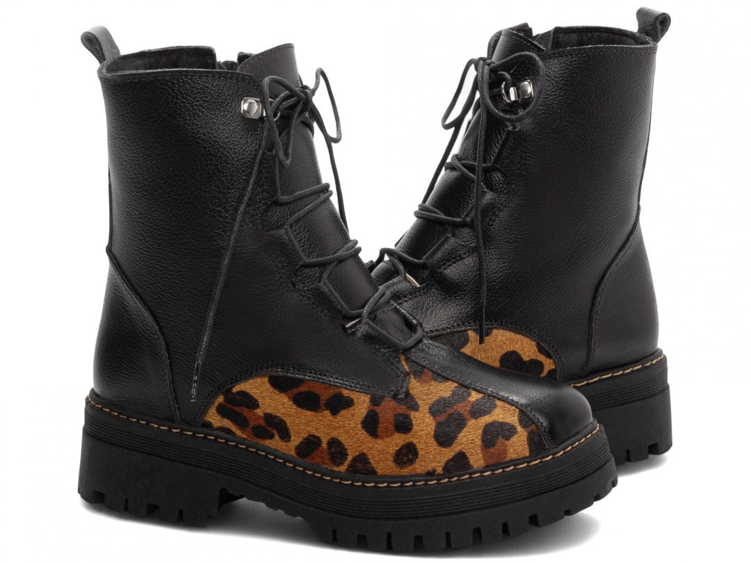 Bota Coturno Sola Tratorada Couro